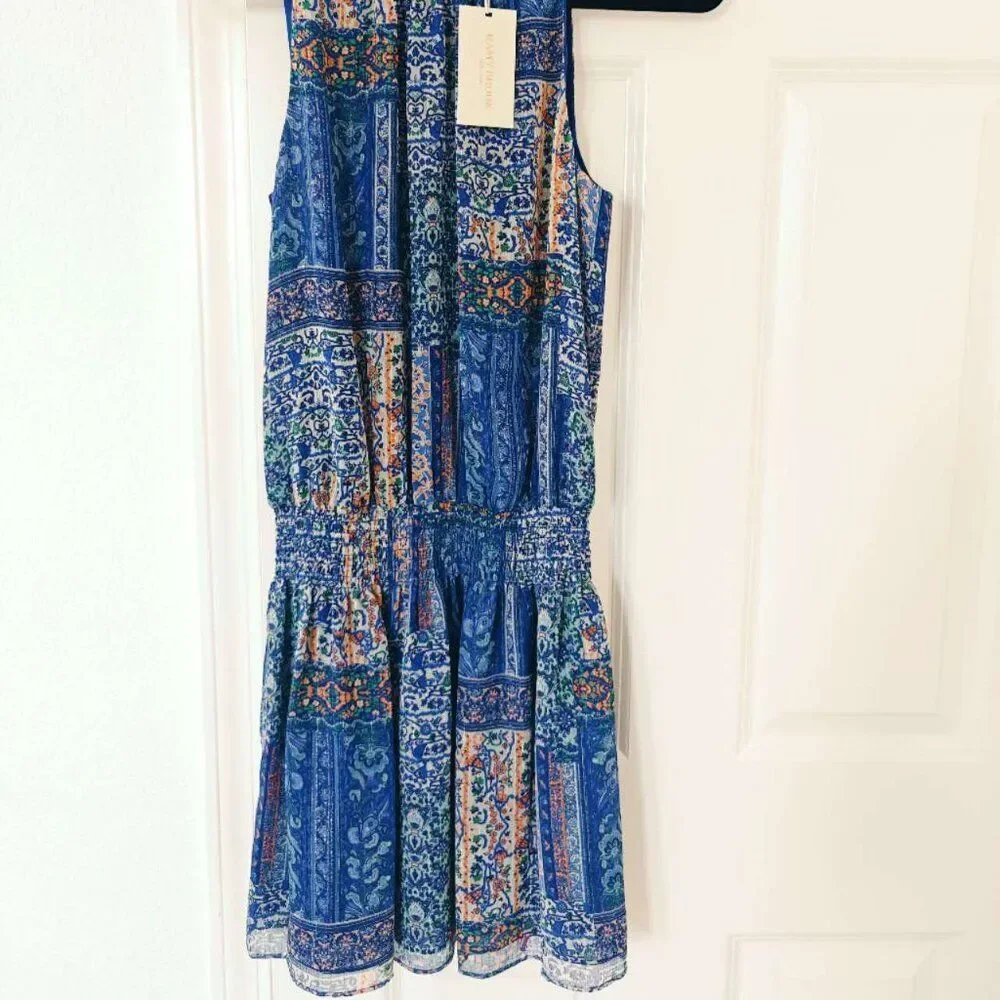 NWT Ramy Brook Patchwork Printed Paris Dress party graduation sundress - Picture 5 of 7